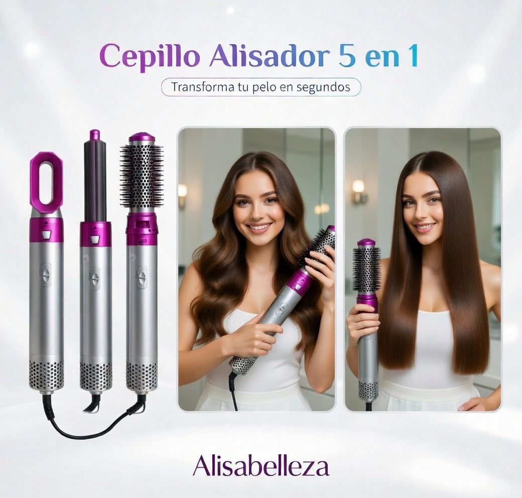 Cepillo Multiuso Rizador Secador 5 En 1